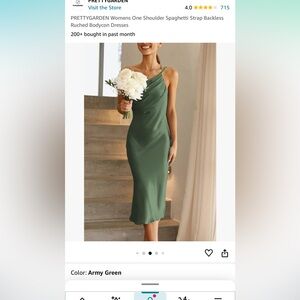 NIP Army green one shouldered dress ! SIZE S